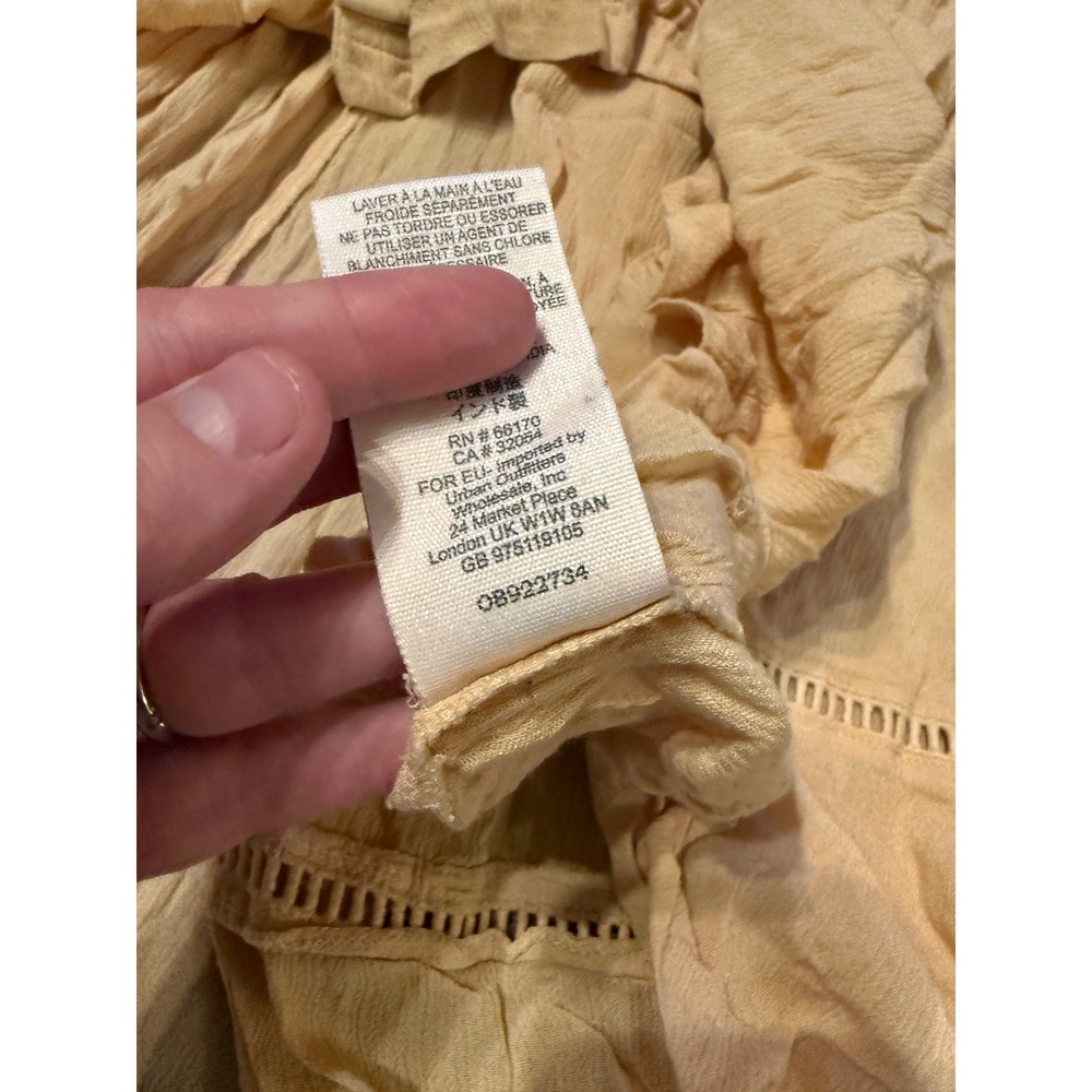 Free People Will Wait For You Dress Women's Medium Natural Boho Ruffle Festival - Picture 6 of 9